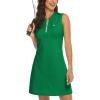 imageTBMPOY Womens Golf Polo Dress Sleeveless Zip Up Lightweight Tennis Workout UPF 50 Quick Dry Athletic Sports Green L