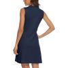 imageTBMPOY Womens Golf Polo Dress Sleeveless Zip Up Lightweight Tennis Workout UPF 50 Quick Dry Athletic Sports Navy L