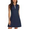 imageTBMPOY Womens Golf Polo Dress Sleeveless Zip Up Lightweight Tennis Workout UPF 50 Quick Dry Athletic Sports Navy L