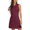 imageTBMPOY Womens Golf Polo Dress Sleeveless Zip Up Lightweight Tennis Workout UPF 50 Quick Dry Athletic Sports Purplish Red L