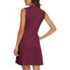 imageTBMPOY Womens Golf Polo Dress Sleeveless Zip Up Lightweight Tennis Workout UPF 50 Quick Dry Athletic Sports Purplish Red L