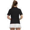 imageTBMPOY Womens Golf Polo Shirts Short Sleeve UPF 50 Dry Fit Athletic Tennis TShirts Zip Up Athletic Sports ShirtBlack