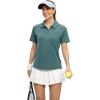 imageTBMPOY Womens Golf Polo Shirts Short Sleeve UPF 50 Dry Fit Athletic Tennis TShirts Zip Up Athletic Sports ShirtBlue