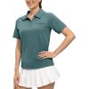 imageTBMPOY Womens Golf Polo Shirts Short Sleeve UPF 50 Dry Fit Athletic Tennis TShirts Zip Up Athletic Sports ShirtBlue