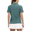 imageTBMPOY Womens Golf Polo Shirts Short Sleeve UPF 50 Dry Fit Athletic Tennis TShirts Zip Up Athletic Sports ShirtBlue