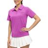 imageTBMPOY Womens Golf Polo Shirts Short Sleeve UPF 50 Dry Fit Athletic Tennis TShirts Zip Up Athletic Sports ShirtDeep Rose