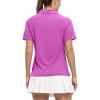 imageTBMPOY Womens Golf Polo Shirts Short Sleeve UPF 50 Dry Fit Athletic Tennis TShirts Zip Up Athletic Sports ShirtDeep Rose