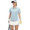 imageTBMPOY Womens Golf Polo Shirts Short Sleeve UPF 50 Dry Fit Athletic Tennis TShirts Zip Up Athletic Sports ShirtLight Grey