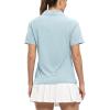 imageTBMPOY Womens Golf Polo Shirts Short Sleeve UPF 50 Dry Fit Athletic Tennis TShirts Zip Up Athletic Sports ShirtLight Grey