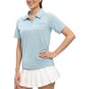 imageTBMPOY Womens Golf Polo Shirts Short Sleeve UPF 50 Dry Fit Athletic Tennis TShirts Zip Up Athletic Sports ShirtLight Grey