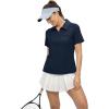 imageTBMPOY Womens Golf Polo Shirts Short Sleeve UPF 50 Dry Fit Athletic Tennis TShirts Zip Up Athletic Sports ShirtNavy