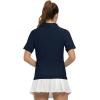 imageTBMPOY Womens Golf Polo Shirts Short Sleeve UPF 50 Dry Fit Athletic Tennis TShirts Zip Up Athletic Sports ShirtNavy