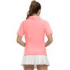 imageTBMPOY Womens Golf Polo Shirts Short Sleeve UPF 50 Dry Fit Athletic Tennis TShirts Zip Up Athletic Sports ShirtPink