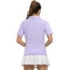 imageTBMPOY Womens Golf Polo Shirts Short Sleeve UPF 50 Dry Fit Athletic Tennis TShirts Zip Up Athletic Sports ShirtPurple