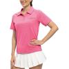 imageTBMPOY Womens Golf Polo Shirts Short Sleeve UPF 50 Dry Fit Athletic Tennis TShirts Zip Up Athletic Sports ShirtRose