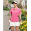 imageTBMPOY Womens Golf Polo Shirts Short Sleeve UPF 50 Dry Fit Athletic Tennis TShirts Zip Up Athletic Sports ShirtRose