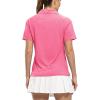 imageTBMPOY Womens Golf Polo Shirts Short Sleeve UPF 50 Dry Fit Athletic Tennis TShirts Zip Up Athletic Sports ShirtRose