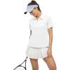 imageTBMPOY Womens Golf Polo Shirts Short Sleeve UPF 50 Dry Fit Athletic Tennis TShirts Zip Up Athletic Sports ShirtWhite