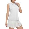 imageTBMPOY Womens Golf Polo Shirts Sleeveless Tank Tops Tennis Shirts Racerback with Zip Up Collar Athletic Tops LightweightWhite