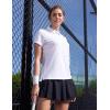 imageTBMPOY Womens Golf Polo Short Sleeve Shirts Lightweight Moisture Wicking Collared T Shirt Quick Dry 4ButtonA1white