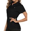 imageTBMPOY Womens Golf Polo Short Sleeve Shirts Lightweight Moisture Wicking Collared T Shirt Quick Dry 4ButtonA2black
