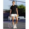 imageTBMPOY Womens Golf Polo Short Sleeve Shirts Lightweight Moisture Wicking Collared T Shirt Quick Dry 4ButtonA2black