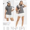 imageTBMPOY Womens Golf Polo Short Sleeve Shirts Lightweight Moisture Wicking Collared T Shirt Quick Dry 4ButtonA5dark Grey