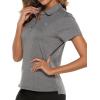 imageTBMPOY Womens Golf Polo Short Sleeve Shirts Lightweight Moisture Wicking Collared T Shirt Quick Dry 4ButtonA5dark Grey