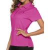 imageTBMPOY Womens Golf Polo Short Sleeve Shirts Lightweight Moisture Wicking Collared T Shirt Quick Dry 4ButtonA7deap Rose