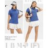 imageTBMPOY Womens Golf Polo Short Sleeve Shirts Lightweight Moisture Wicking Collared T Shirt Quick Dry 4ButtonA8dark Blue