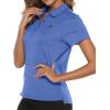 imageTBMPOY Womens Golf Polo Short Sleeve Shirts Lightweight Moisture Wicking Collared T Shirt Quick Dry 4ButtonA8dark Blue