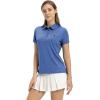 imageTBMPOY Womens Golf Polo Short Sleeve Shirts Lightweight Moisture Wicking Collared T Shirt Quick Dry 4ButtonA8dark Blue