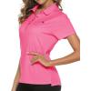 imageTBMPOY Womens Golf Polo Short Sleeve Shirts Lightweight Moisture Wicking Collared T Shirt Quick Dry 4ButtonA9rose Red