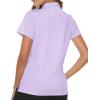 imageTBMPOY Womens Golf Polo Short Sleeve Shirts Lightweight Moisture Wicking Collared T Shirt Quick Dry 4ButtonB10light Purple