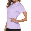 imageTBMPOY Womens Golf Polo Short Sleeve Shirts Lightweight Moisture Wicking Collared T Shirt Quick Dry 4ButtonB10light Purple