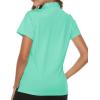 imageTBMPOY Womens Golf Polo Short Sleeve Shirts Lightweight Moisture Wicking Collared T Shirt Quick Dry 4ButtonB11aqua
