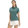 imageTBMPOY Womens Golf Polo Short Sleeve Shirts Lightweight Moisture Wicking Collared T Shirt Quick Dry 4ButtonB12blue Green