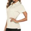imageTBMPOY Womens Golf Polo Short Sleeve Shirts Lightweight Moisture Wicking Collared T Shirt Quick Dry 4ButtonC14eggnog