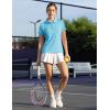 imageTBMPOY Womens Golf Polo Short Sleeve Shirts Lightweight Moisture Wicking Collared T Shirt Quick Dry 4ButtonD18water Blue