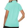 imageTBMPOY Womens Golf Polo Short Sleeve Shirts Lightweight Moisture Wicking Collared T Shirt Quick Dry 4ButtonD19grey Blue