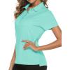 imageTBMPOY Womens Golf Polo Short Sleeve Shirts Lightweight Moisture Wicking Collared T Shirt Quick Dry 4ButtonD19grey Blue