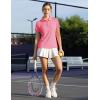 imageTBMPOY Womens Golf Polo Short Sleeve Shirts Lightweight Moisture Wicking Collared T Shirt Quick Dry 4ButtonD20sachet Pink