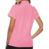 imageTBMPOY Womens Golf Polo Short Sleeve Shirts Lightweight Moisture Wicking Collared T Shirt Quick Dry 4ButtonD20sachet Pink