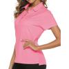 imageTBMPOY Womens Golf Polo Short Sleeve Shirts Lightweight Moisture Wicking Collared T Shirt Quick Dry 4ButtonD20sachet Pink