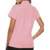imageTBMPOY Womens Golf Polo Short Sleeve Shirts Lightweight Moisture Wicking Collared T Shirt Quick Dry 4ButtonD23light Pink