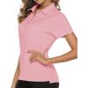 imageTBMPOY Womens Golf Polo Short Sleeve Shirts Lightweight Moisture Wicking Collared T Shirt Quick Dry 4ButtonD23light Pink