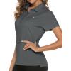 imageTBMPOY Womens Golf Polo Short Sleeve Shirts Lightweight Moisture Wicking Collared T Shirt Quick Dry 4ButtonD24medium Grey