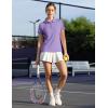 imageTBMPOY Womens Golf Polo Short Sleeve Shirts Lightweight Moisture Wicking Collared T Shirt Quick Dry 4ButtonD26taro Purple