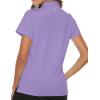 imageTBMPOY Womens Golf Polo Short Sleeve Shirts Lightweight Moisture Wicking Collared T Shirt Quick Dry 4ButtonD26taro Purple