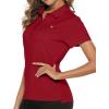 imageTBMPOY Womens Golf Polo Short Sleeve Shirts Lightweight Moisture Wicking Collared T Shirt Quick Dry 4ButtonD27wine Red
